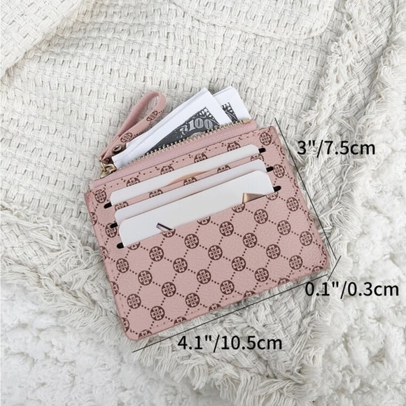 ⚠️Clearance Pink Patterned Zipper Cardholder / Wallet - Picture 2 of 4